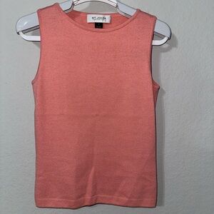 St. John Wool Blend Knit Shell/Tank Sleeveless Top Coral Pink XP